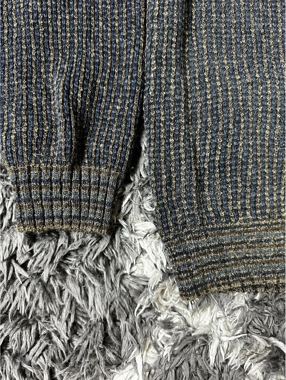 Vintage 90s Croft Barrow Knit Sweater Mens M Brown Black Ribbed Made in Taiwan